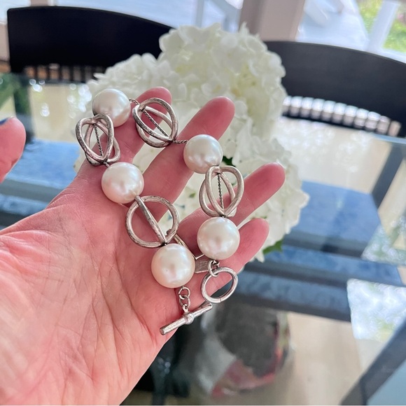 Anne Klein Jewelry - Anne Klein Silver and White Pearl Bracelet